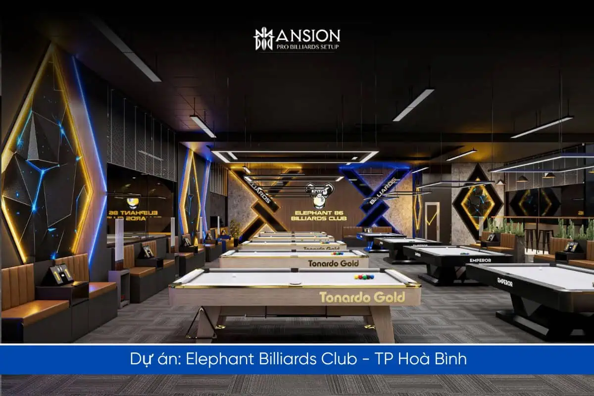 Thiet ke thi cong noi that club bi a tai Hoa Binh Elephant Billiards Club